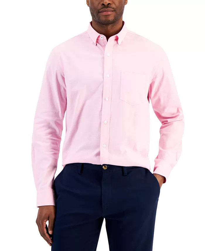 Club Room Men's Solid Stretch Oxford Cotton Shirt, Created for Macy's - Macy's | Macy's