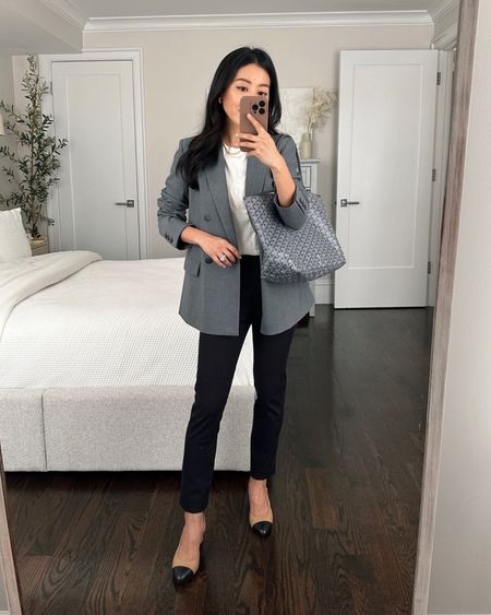 petite-friendly effortless work outfit. Replace slignbacks with loafers or ballet flats for a closed shoe option

• Uniqlo blazer xxs - so good I got it in two colors! If you’re looking for an oversized but not overwhelming blazer this is a good Relaxed fit on me. Sleeves of the xxs are not excessively long either 

• Everlane white pocket tee Xs. Nice staple - I sized up from xxs 

• Ann Taylor Audrey pant 00 petite - linking a new cropped version! I am wearing the old regular length one with the hem folded under so the crop should be perfect. These fit slimmer than usual for AT and are great for petites 

• Edited pieces slingbacks, linked similar versions

• Goyard tote 

#petite workwear smart casual 

#LTKworkwear #LTKfindsunder100 #LTKSeasonal