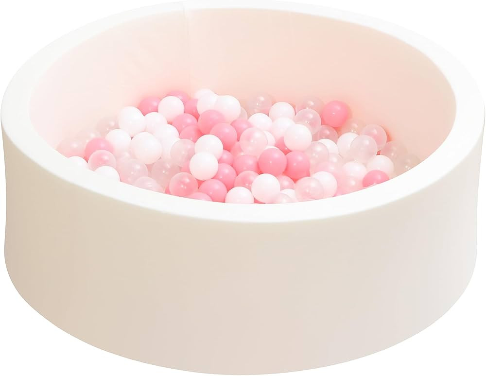 White Foam Ball Pit with 200 BPA Free Colored Plastic Balls Soft Round Ball Pits for Toddlers Bab... | Amazon (US)