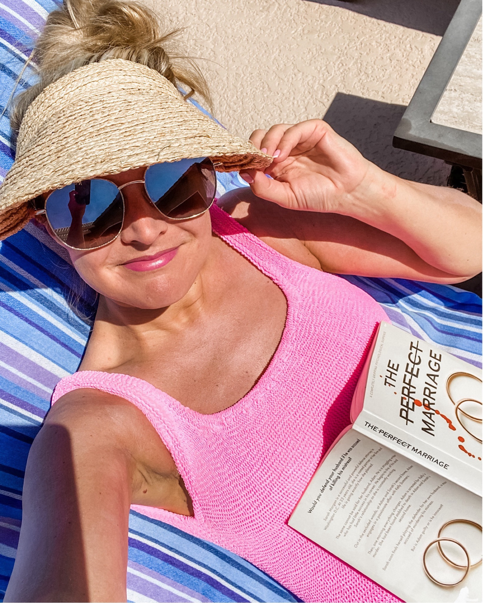 A perfect Saturday! Loving this hat and swim suit! 

#LTKfindsunder50 #LTKswim #LTKSeasonal