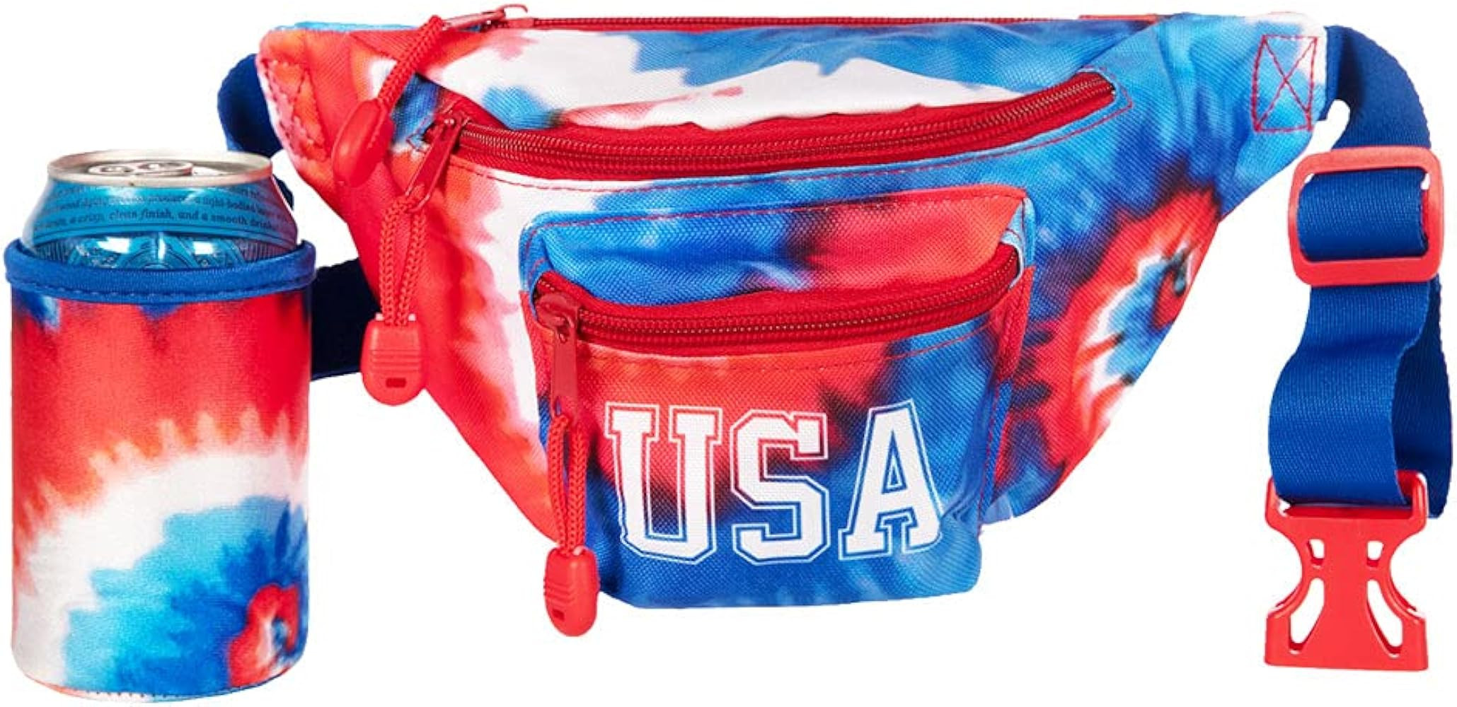 Tipsy Elves American Flag Fanny Packs with Drink Holder - USA Fanny Pack for 4th of July BBQ, Poo... | Amazon (US)