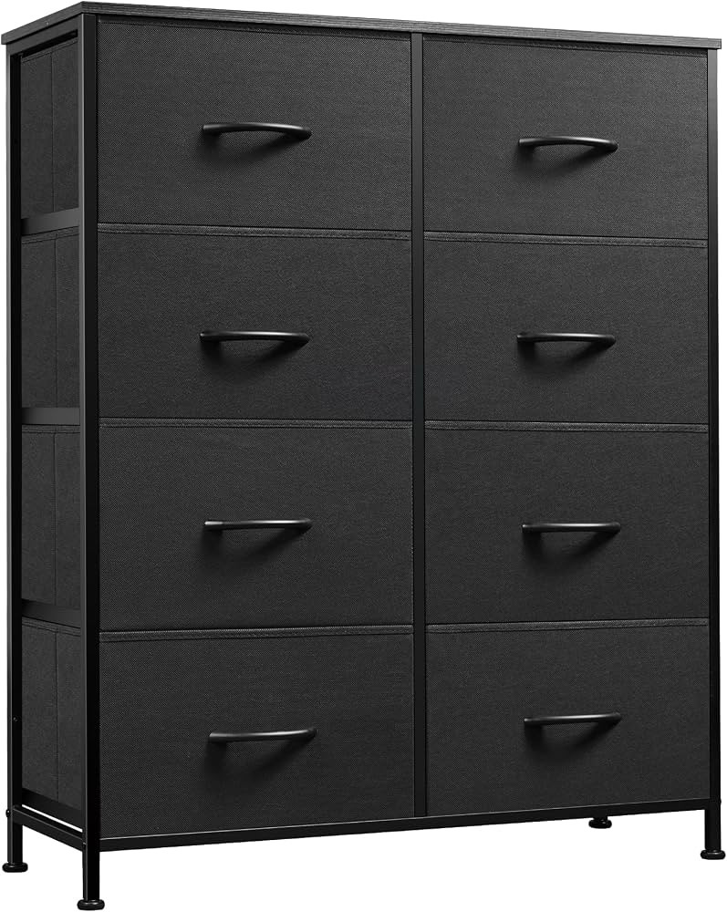 WLIVE Fabric Dresser for Bedroom, Tall Dresser with 8 Drawers, Storage Tower with Fabric Bins, Do... | Amazon (US)