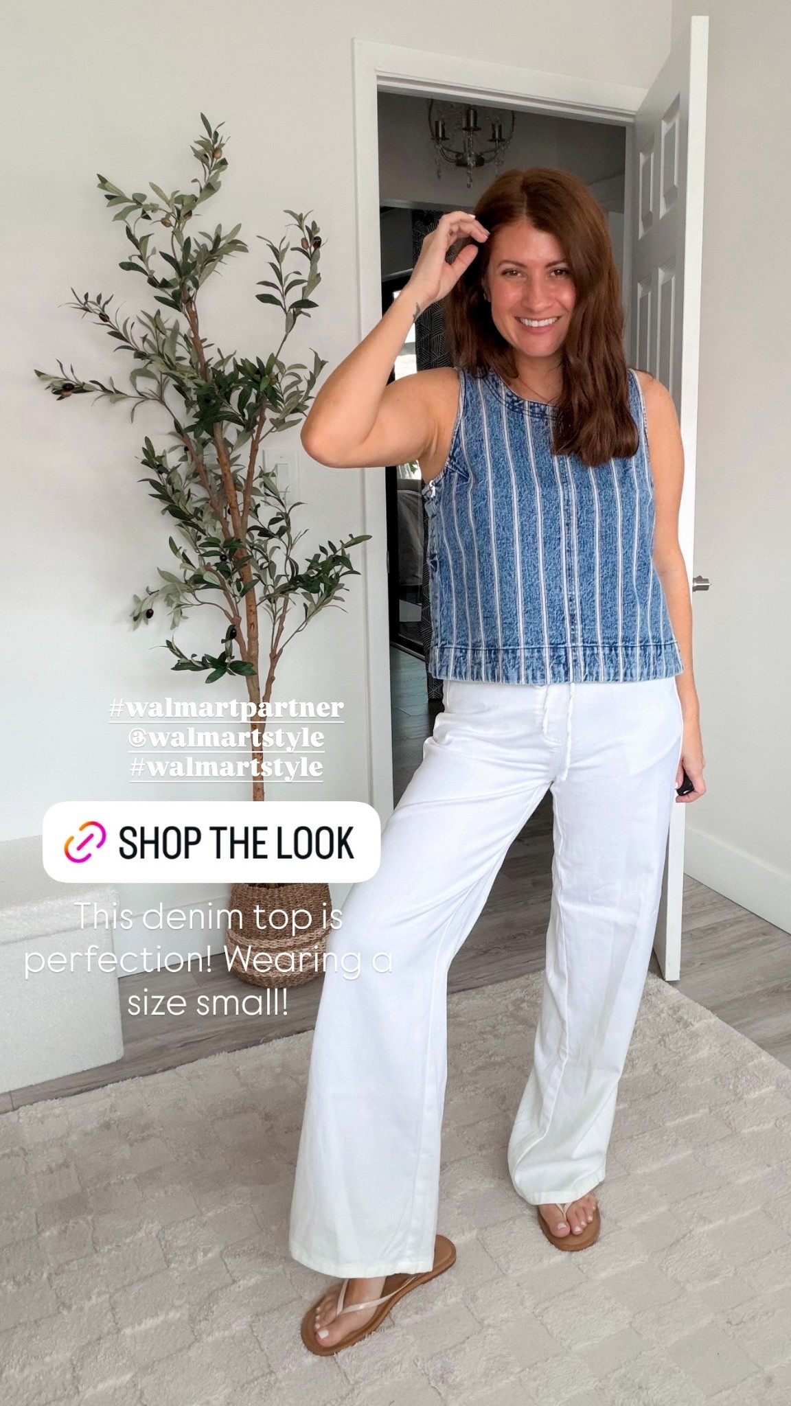 This denim top is perfection! Wearing a size small!  #walmartpartner @walmartstyle #walmartstyle