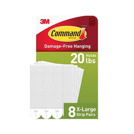 Command Heavy Duty Picture Hangers, Hold 20 lbs, White, Damage-Free Hanging, 8 Pairs Adhesive Strips | Walmart (US)