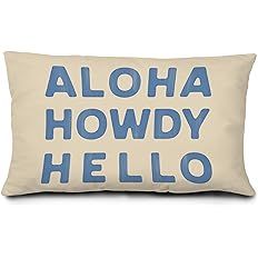 Aloha Howdy Hello Pillow Covers,Western Coastal 12x20 Pillow Covers,Preppy Throw Pillow Covers,Co... | Amazon (US)