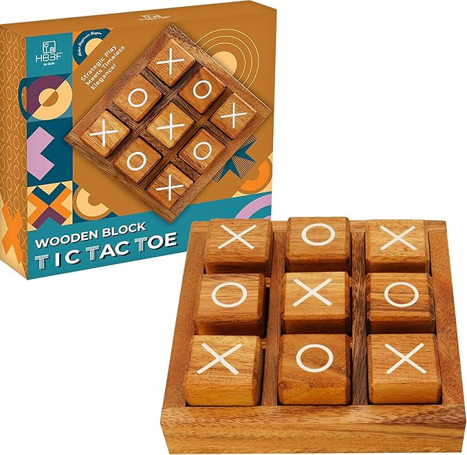 BSIRI Wooden XO Blocks (L) Tic Tac Toe Board Games - Ideal for Kids Games, Family Games and Game ... | Amazon (US)
