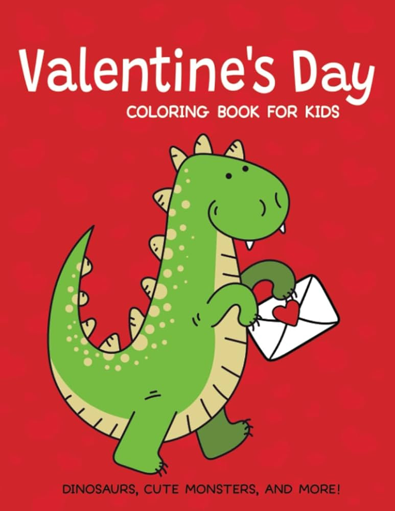 Valentine's Day Coloring Book for Kids | Dinosaurs Cute Monsters and More!: Gift for Toddlers and... | Amazon (US)