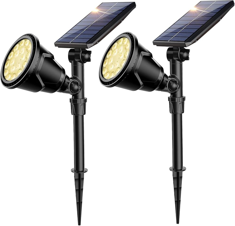 ROSHWEY Solar Spot Lights Outdoor Spotlight 18 LED Waterproof Landscape Spotlight for Garden Lawn... | Amazon (US)