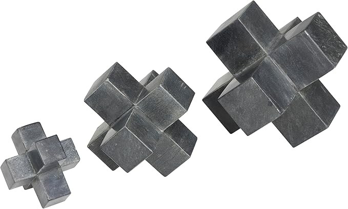 Deco 79 Marble Jack Decorative Sculpture Geometric Home Decor Statues, Set of 3 Accent Figurines ... | Amazon (US)