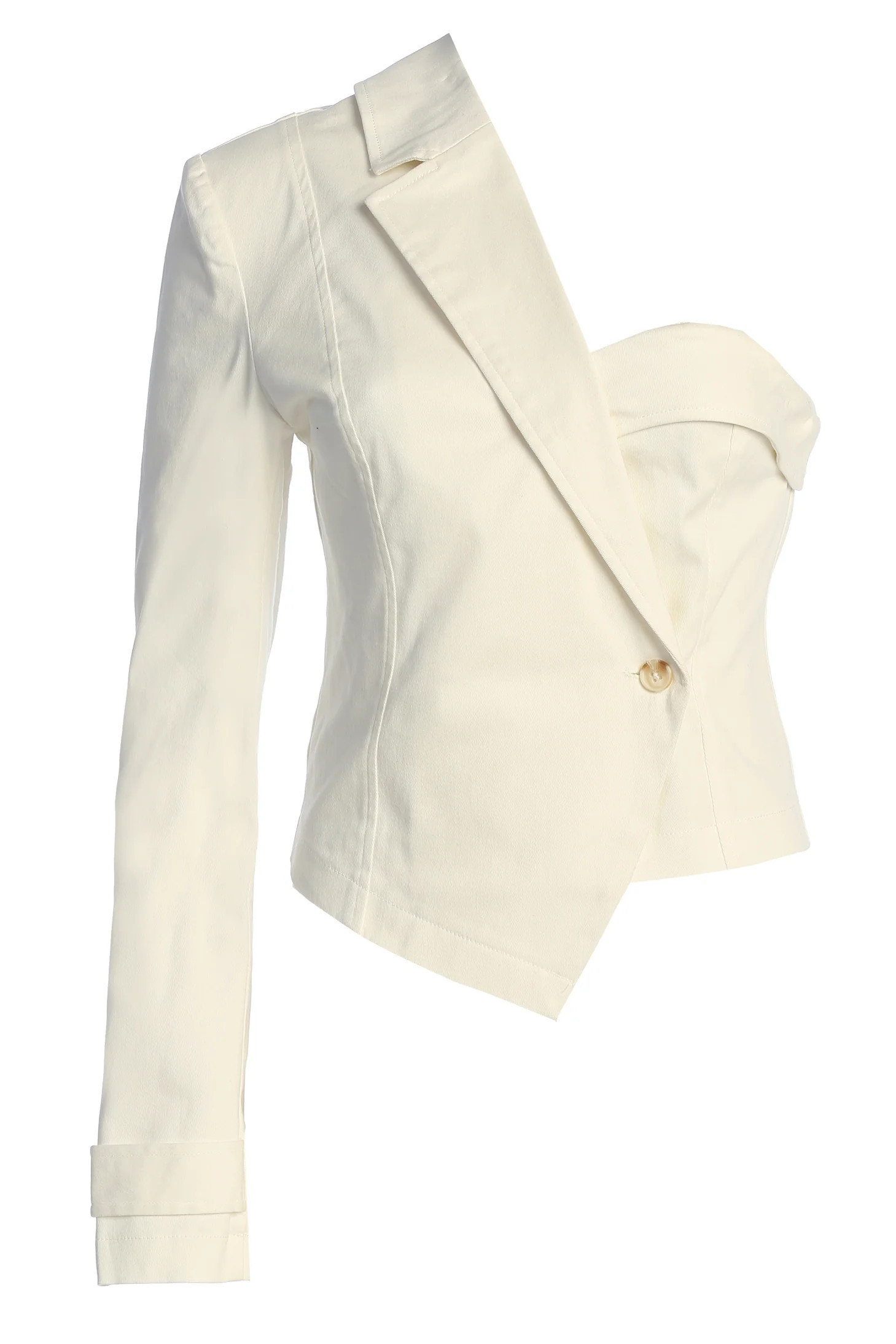 Ivory Amal One Shoulder Top S | JLUXLABEL