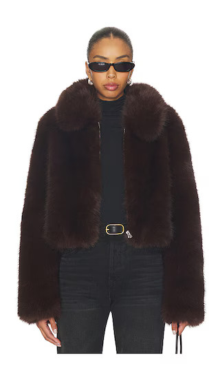 by Marianna Savoie Faux Fur Jacket in Dark Brown | Revolve Clothing (Global)