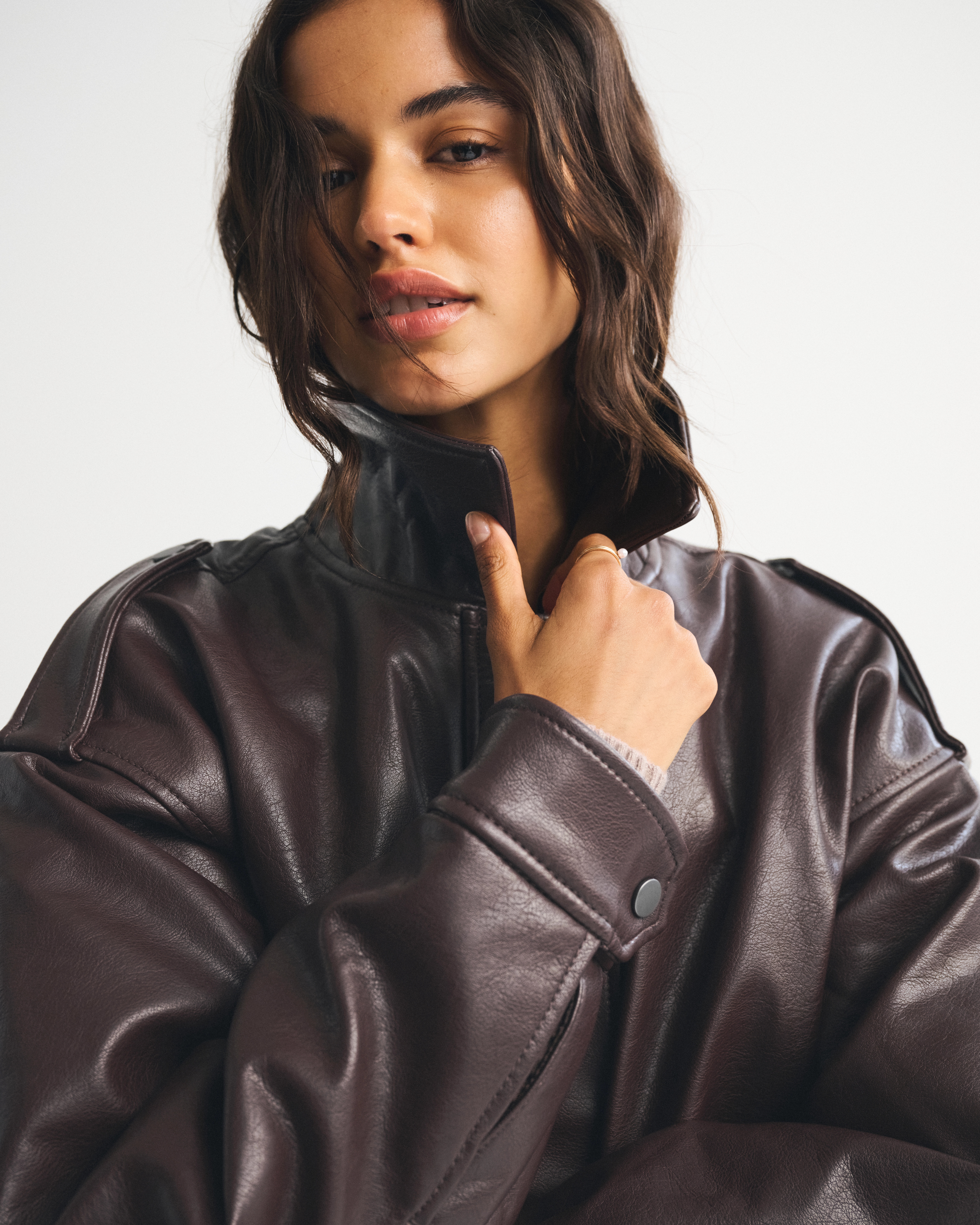 Vegan Leather Bomber Jacket | Abercrombie & Fitch (US)