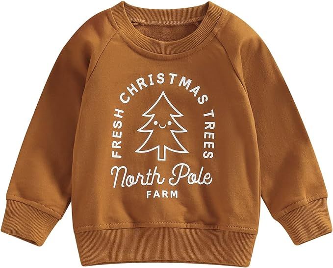 Cevoerf Toddler Baby Boy Girl Christmas Outfit Xmas Mini Claus Print Sweatshirt Tops Baby Christm... | Amazon (US)