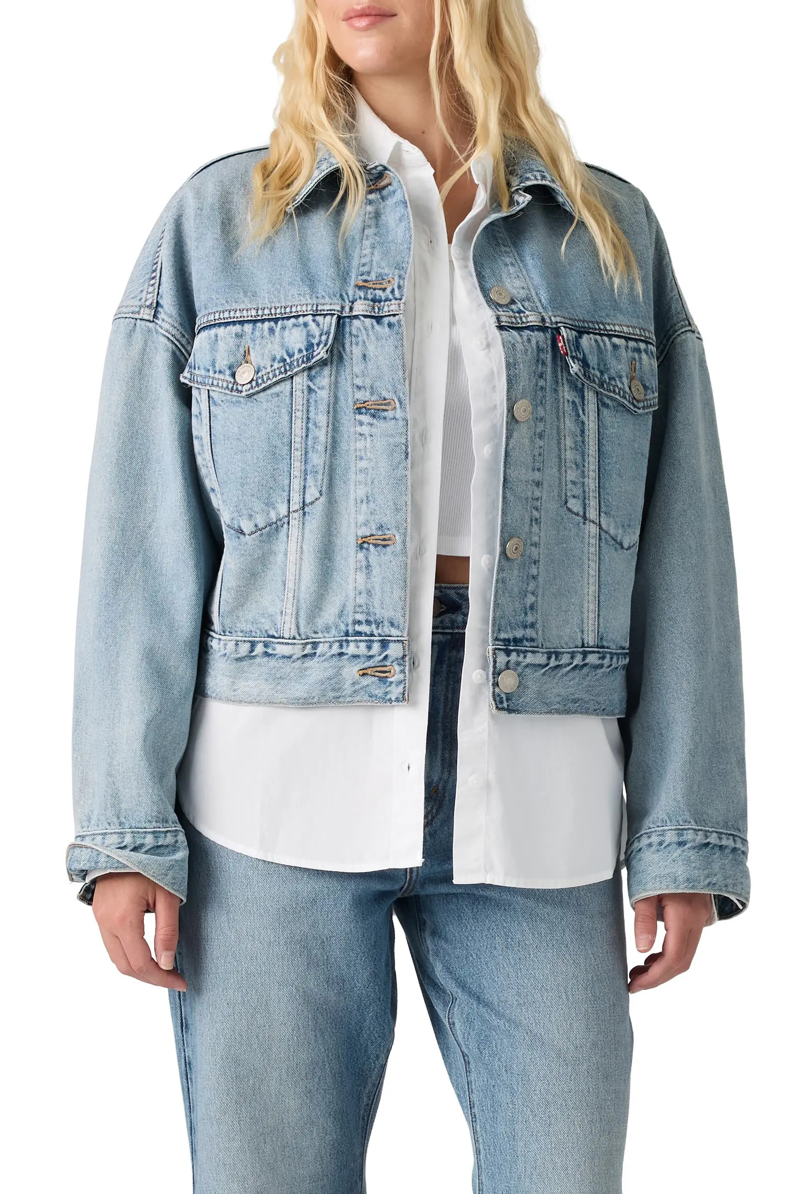 Levi's Loose Crop Denim Trucker Jacket (Women) | Nordstrom | Nordstrom