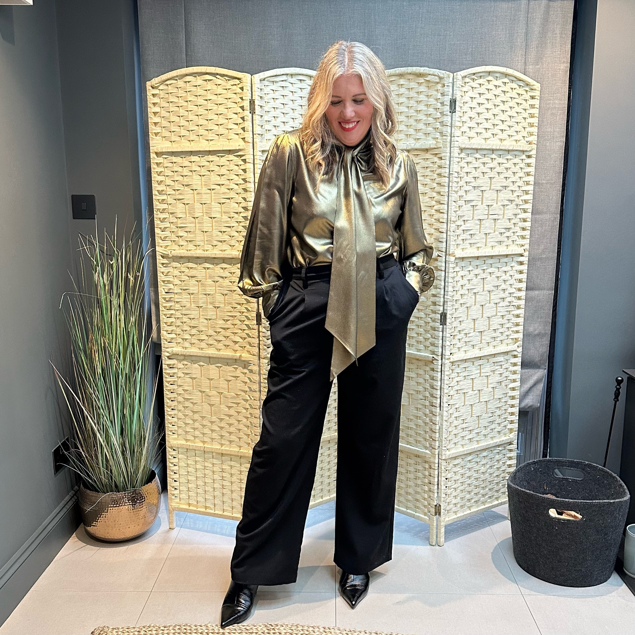 Gold Lily Silk blouse and trousers 

#LTKeurope #LTKSeasonal