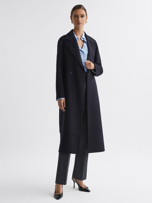 Relaxed Double Breasted Wool Blindseam Coat | Reiss UK