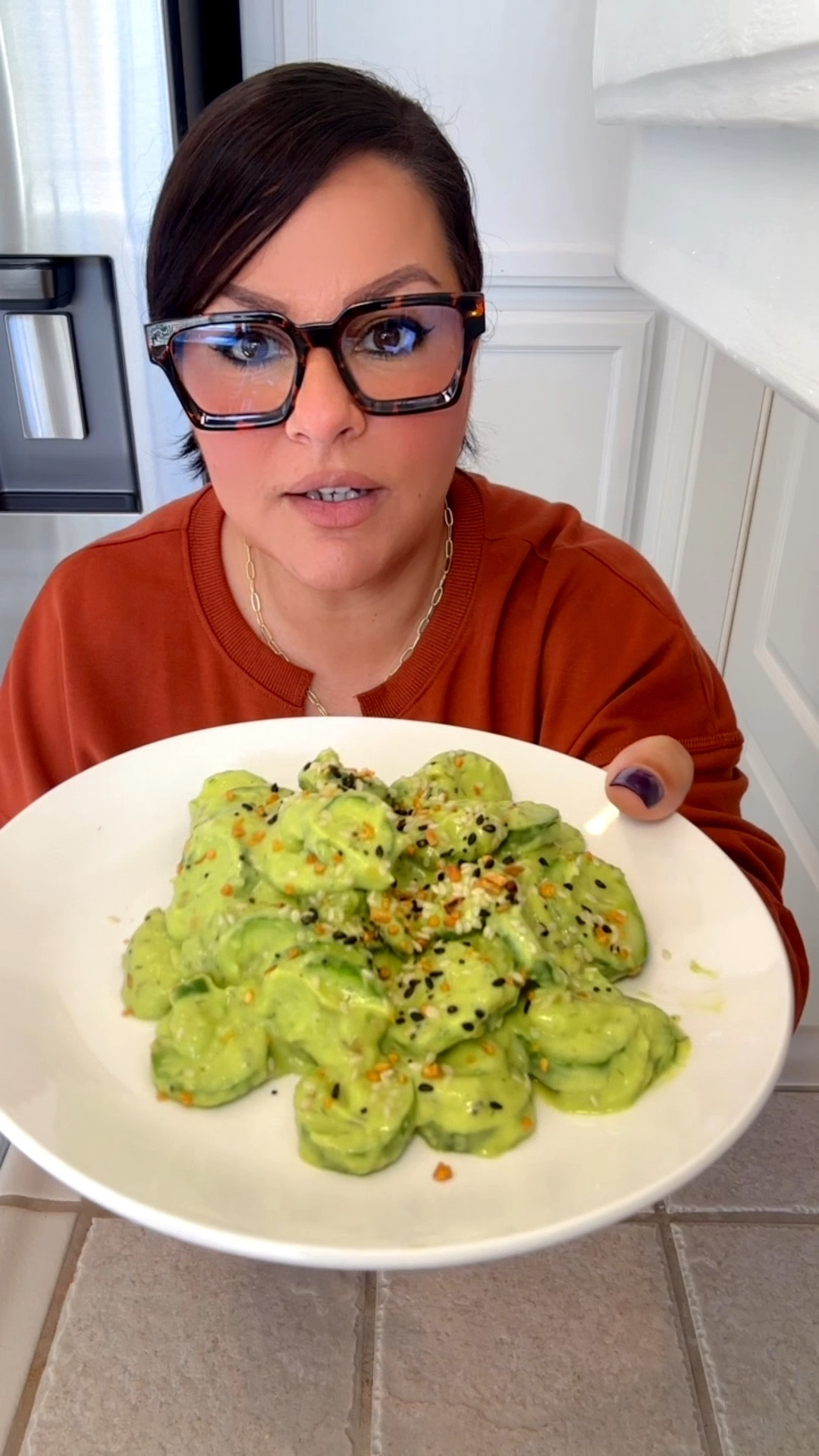 Fresh, creamy, and absolutely addictive this Green Goddess Avocado Cucumber Salad is my new go-to 🥑💚

🥒 Green Goddess Avocado Cucumber Salad

Fresh, creamy, and full of flavor the perfect quick lunch or side!

🥗 Ingredients:
	•	6 Persian cucumber, sliced
	•	1 avocado
       •.     1/2 cup water if it’s to thick
       •      clove garlic 
	•	1/4 cup onion, diced
	•	1 tbsp fresh dill or cilantro
	•	2 tbsp olive oil
	•	Juice of 1/2 lemon
	•	Salt & pepper to taste
       •.     1 tbsp everything bagel

For the Green Goddess dressing:
	•	1/2 avocado
	•	1 garlic clove
	•	2 tbsp lemon juice
       •.     Water
	•	1 tbsp olive oil
	•	1 tbsp cilantro or dill
	•	Salt & pepper to taste

👩‍🍳 Directions:
	1.	In a blender, mix all dressing ingredients until smooth and creamy.
	2.	Pour dressing over cucumbers and gently mix.
	3.	Chill 10 minutes before serving for the best flavor.

#HealthyEats #GreenGoddessSalad #EasyRecipes

#LTKParties #LTKFamily
