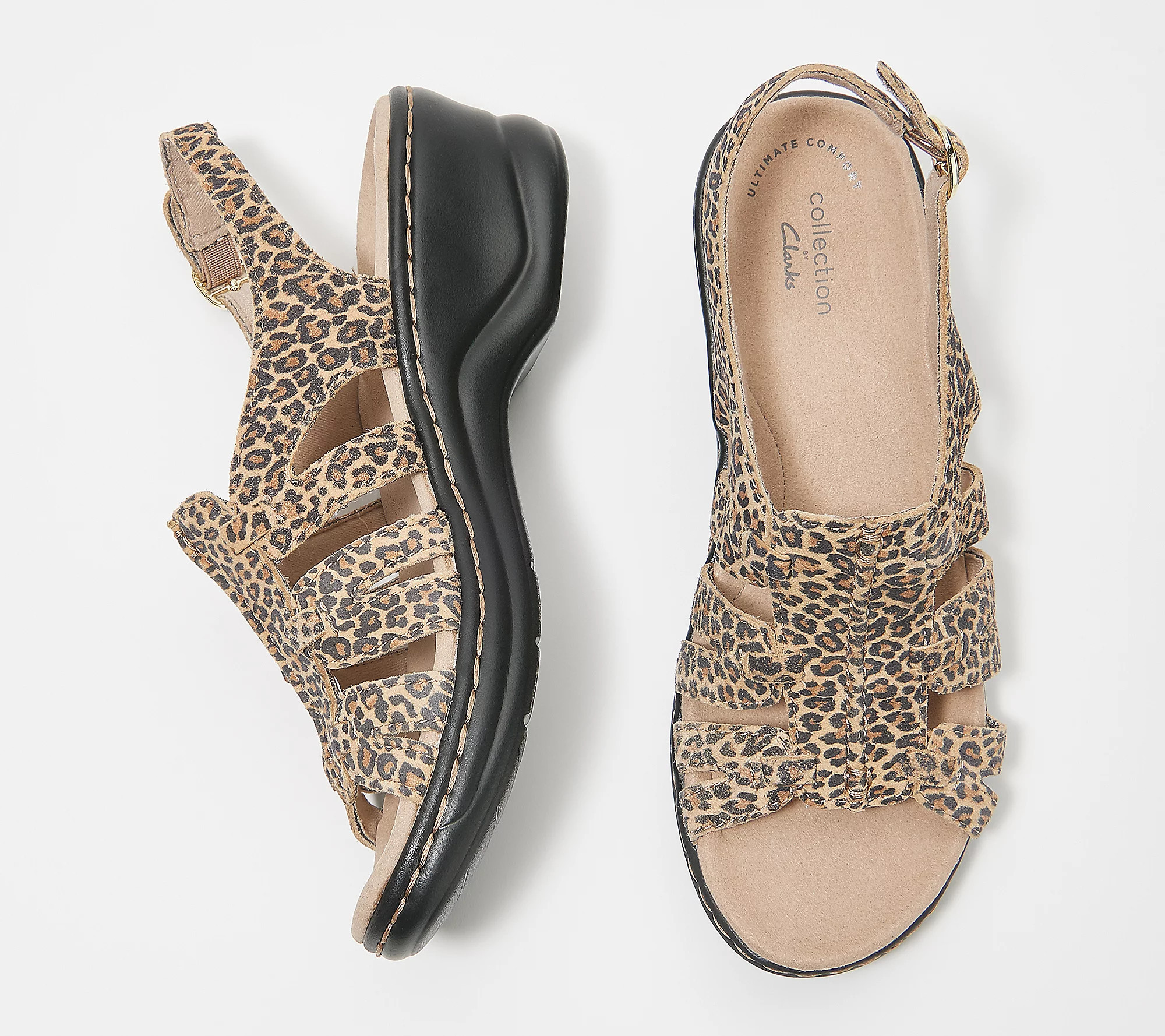 As Is Clarks Collection Leather LightweightSandals | QVC