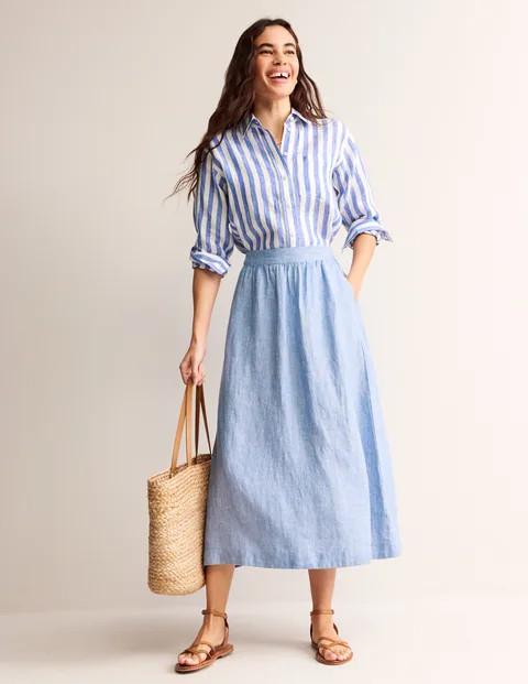 Florence Linen Midi Skirt | Boden (US)