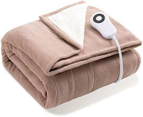 Bedsure Heated Electric Throw Size - with 5 Heat Setting, Fast Heating Blanket, 4 H Timer Auto - Off | Amazon (US)
