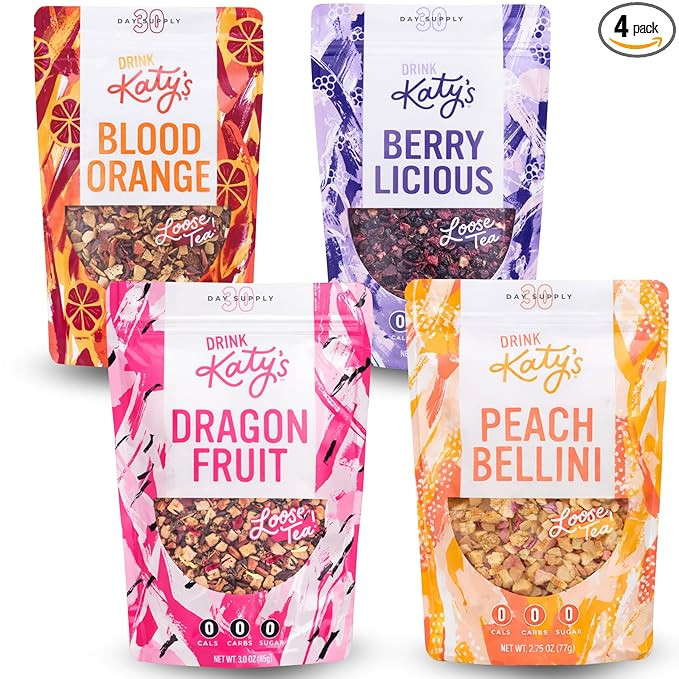 Katy’s Loose Leaf Tea Flavor Sampler - Fruit Herbal Tea Variety Pack - Berry, Peach, Blood Oran... | Amazon (US)