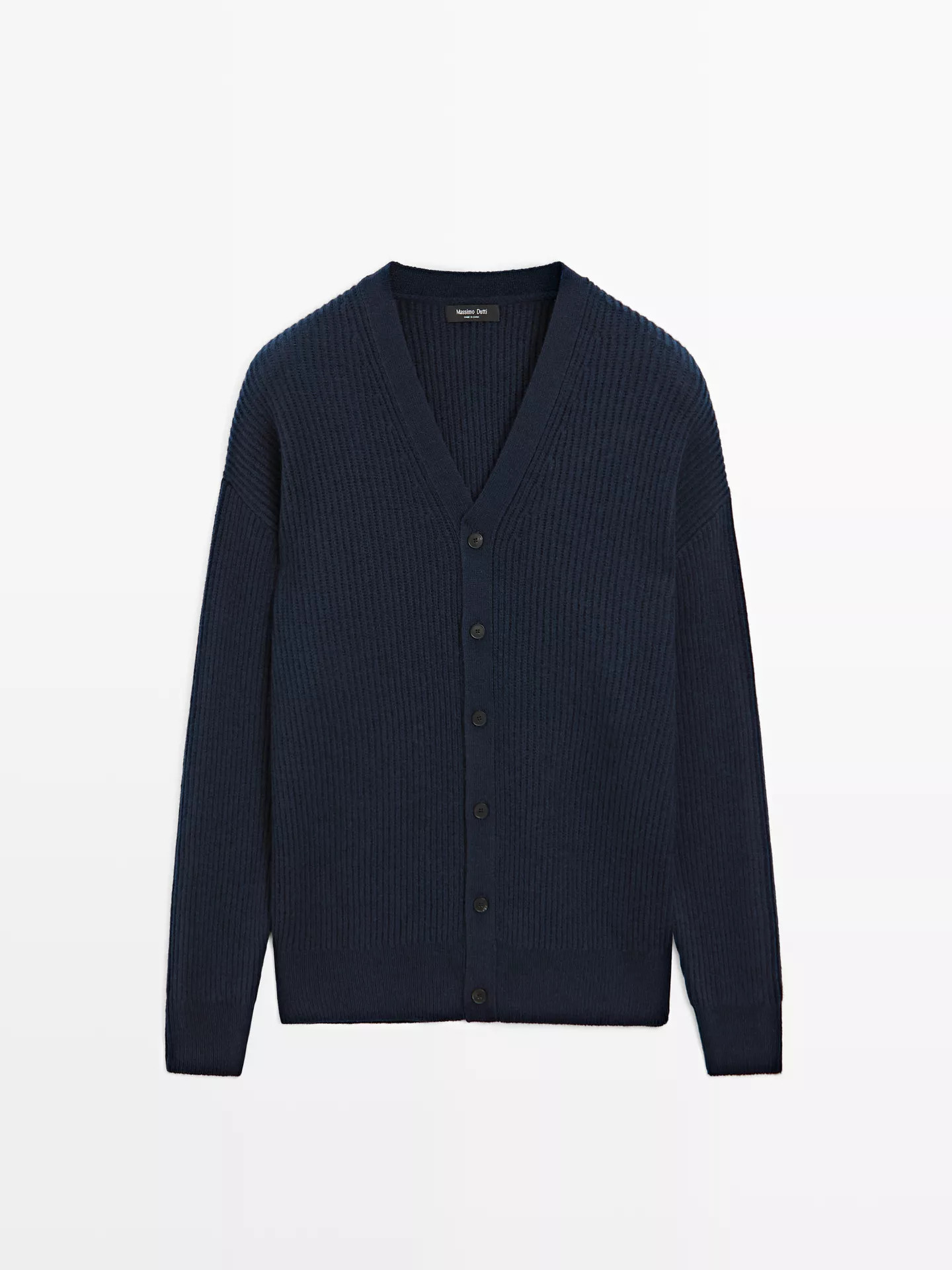 Wool blend V-neck cardigan | Massimo Dutti US