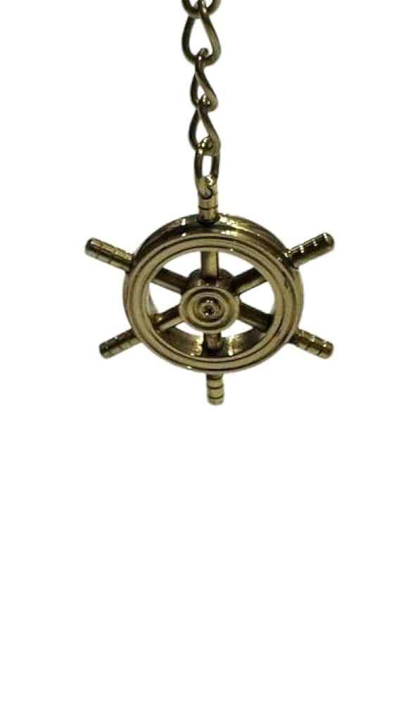 Brass Shipwheel Key Chain Nautical Marine Keychian Keyring Key Tag Gift 3 Inch | Amazon (US)