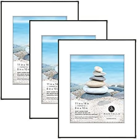 Mantello Essentials Black Picture Frame 11x14 - 8x10 Matted Space or 11x14 No Mat Space- Pack of 3 P | Amazon (US)
