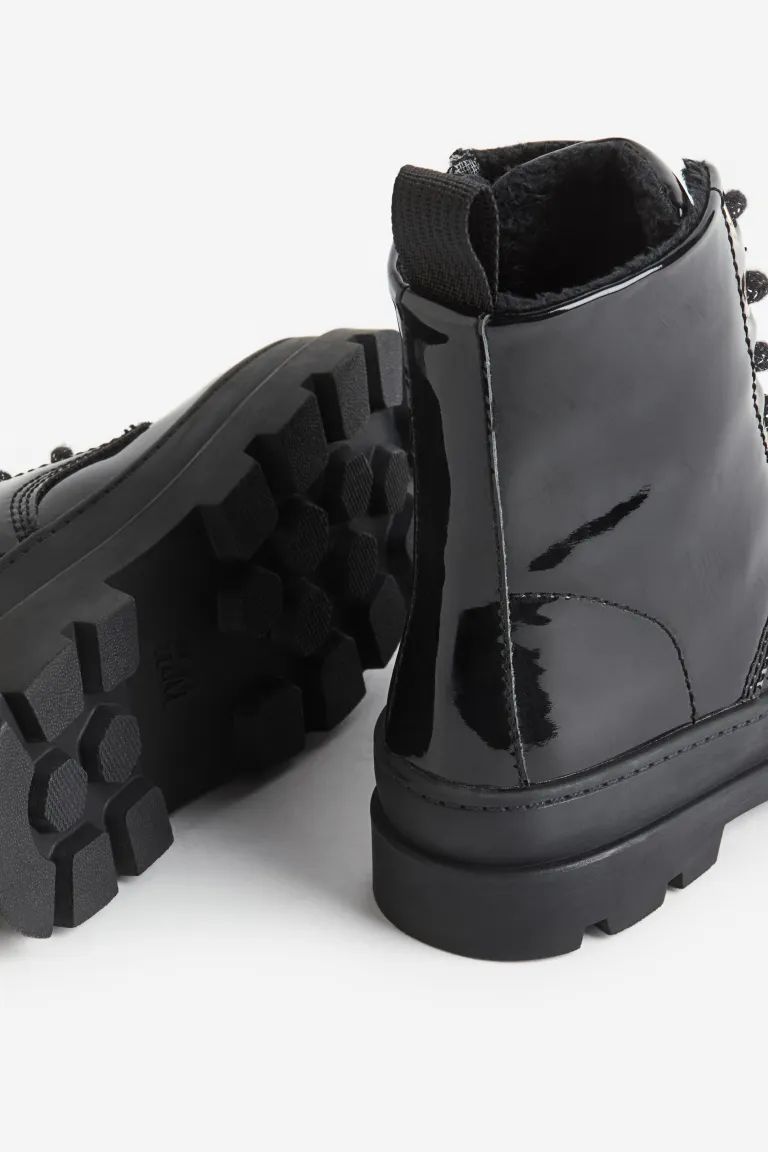 Warm-lined Boots with Laces - Black - Kids | H&M US | H&M (US + CA)