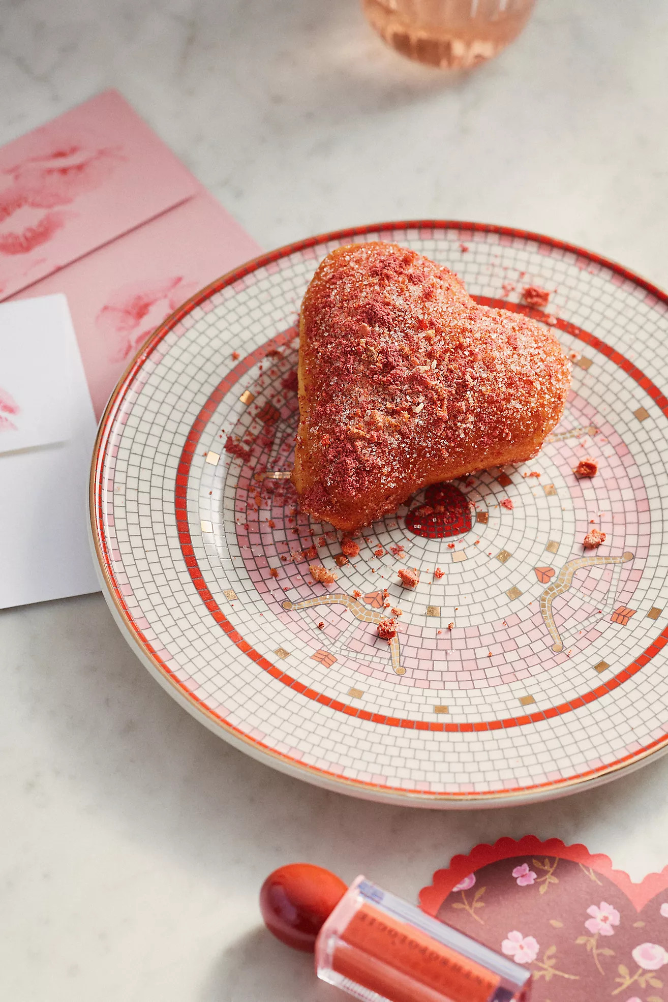 The Bistro Tile Stoneware Dessert Plate: Valentine's Edition | Anthropologie (US)