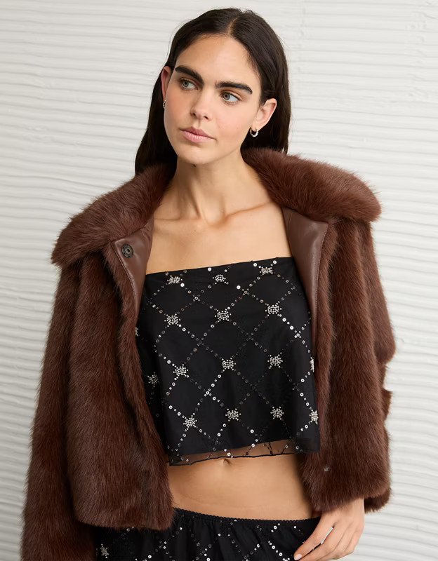 AE Sequin Mesh Cami Top | American Eagle Outfitters (US & CA)