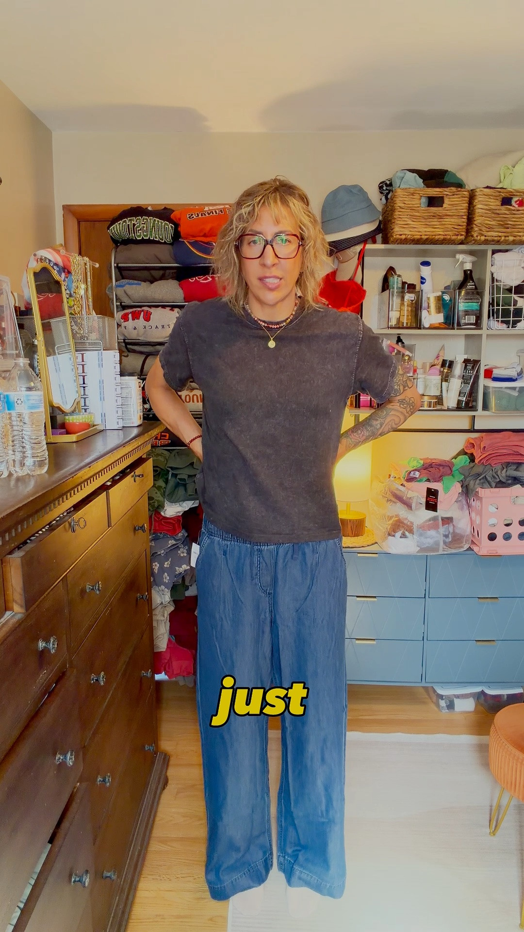 gap haul continued — wide leg pleated jeans, and this one comes with a plot twist.

6'3", 36" inseam, almost 40. spoiler: i exchanged these for a large tall. started in a small tall, then tried a medium tall, ended up sizing all the way up because i wanted the oversized, baggy wide-leg pleated look.

these run narrow. if you're new to the wide leg jean game, or you want wide leg without the exaggerated volume, size up. small and medium fit about the same in the waist, barely any difference, but the medium was about half an inch shorter in length.

elastic waistband plus a drawstring, so you can size up even more for the oversized look. super soft, super lightweight, pleat detail on the front and the back. styled right, these could pass as elevated denim.

comment SHOP for the link to this and the rest of the gap haul.

is gap a tall ally? i almost never have a pair of their jeans not fit right — this might be the first. where are you shopping for jeans right now?

#gaphaul #widelegjeans #pleatedjeans #tallgirlfashion #tallfashion

#LTKTall #LTKPlusSize #LTKSaleAlert