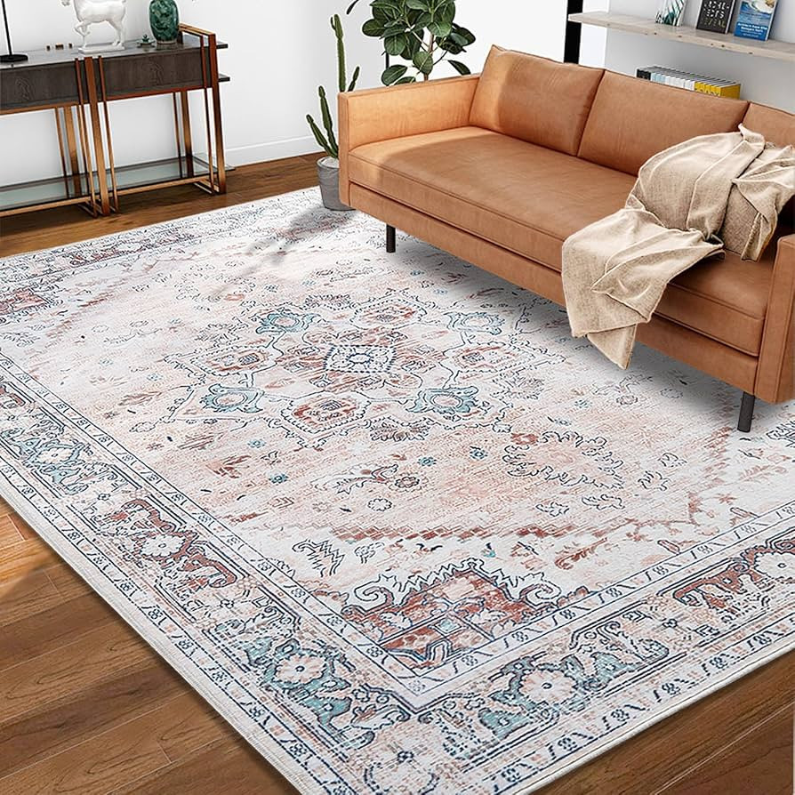 Topllen Ultra-Thin Washable Vintage Area Rug - 5x7 Living Room,Non-Slip Backing Soft Velvet Rugs,... | Amazon (US)