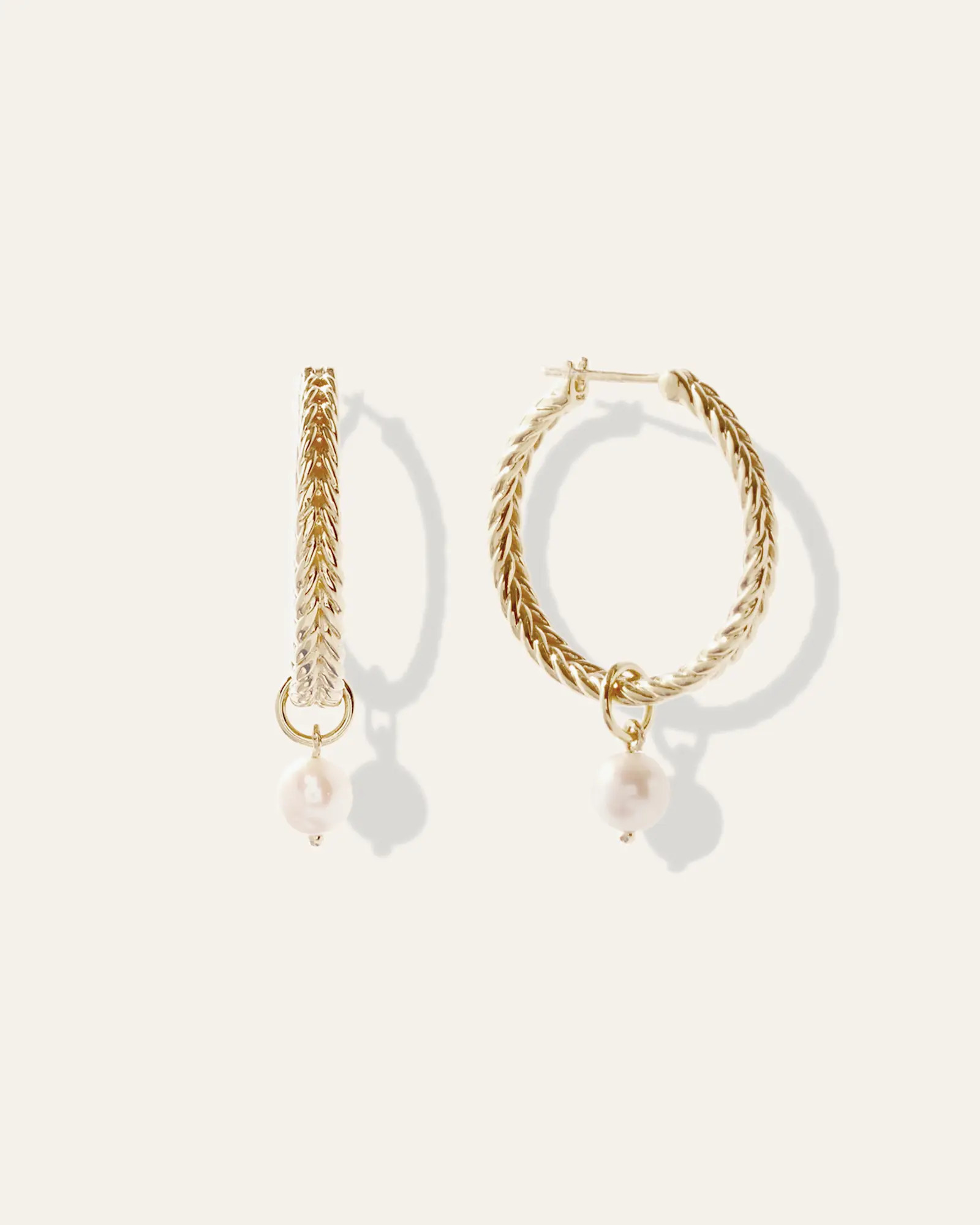 Pearl Drop Braided Hoops | Quince