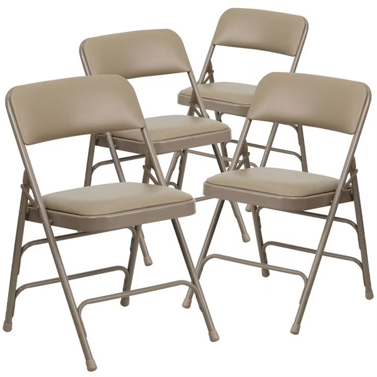 Flash Furniture 4 Pack HERCULES Series Curved Triple Braced & Double Hinged Upholstered Metal Fol... | Target