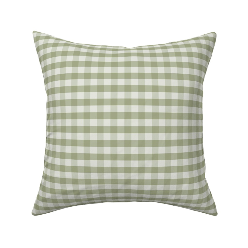 Forest Small Check Moss Throw Pillow | Spoonflower | Spoonflower