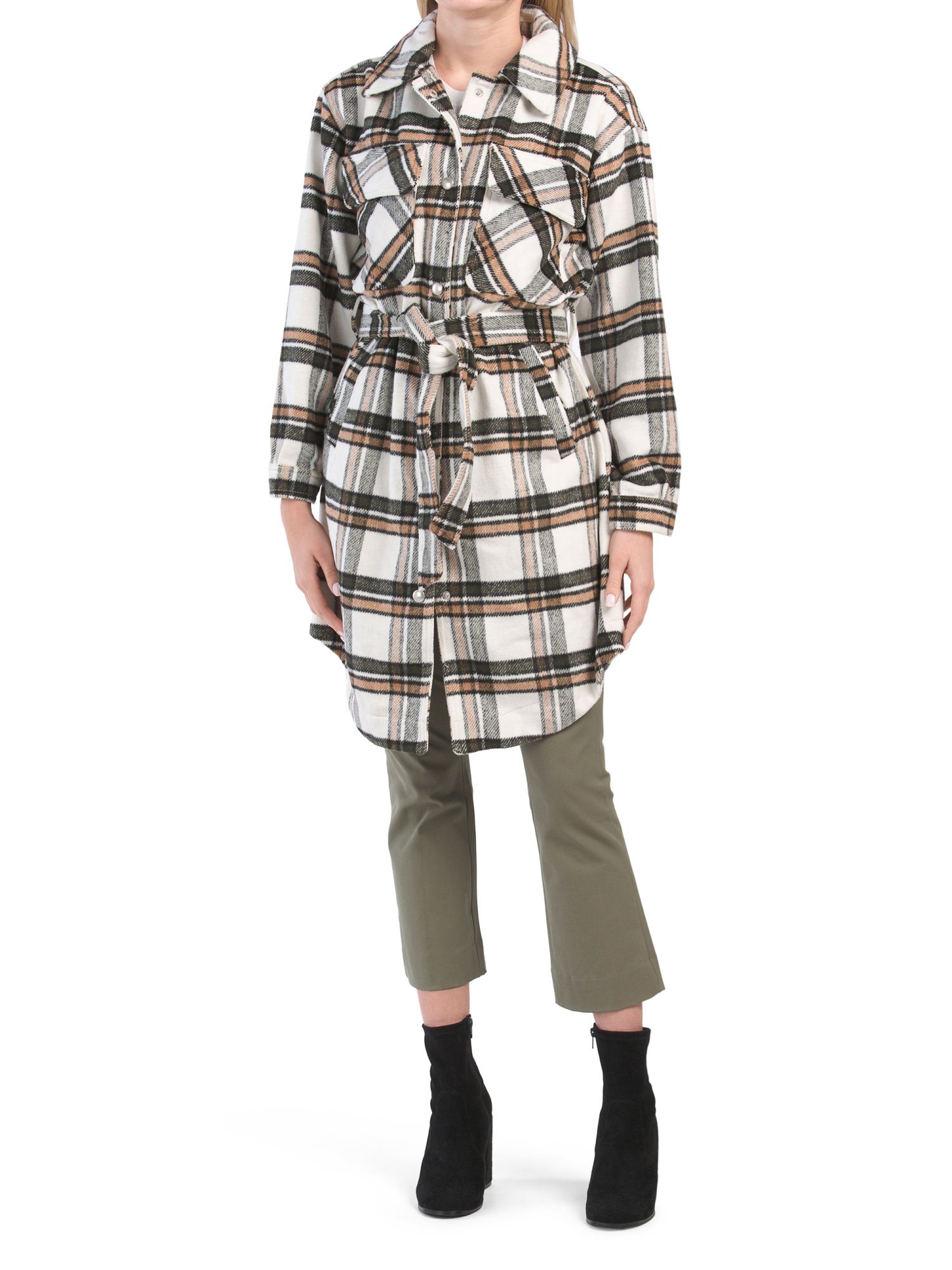 Plaid Trench Style Coat | Midweight Jackets | Marshalls | Marshalls