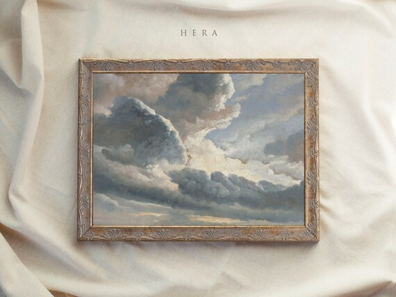 Vintage Framed Vintage Cloud Painting Vintage Landscape - Etsy | Etsy (US)