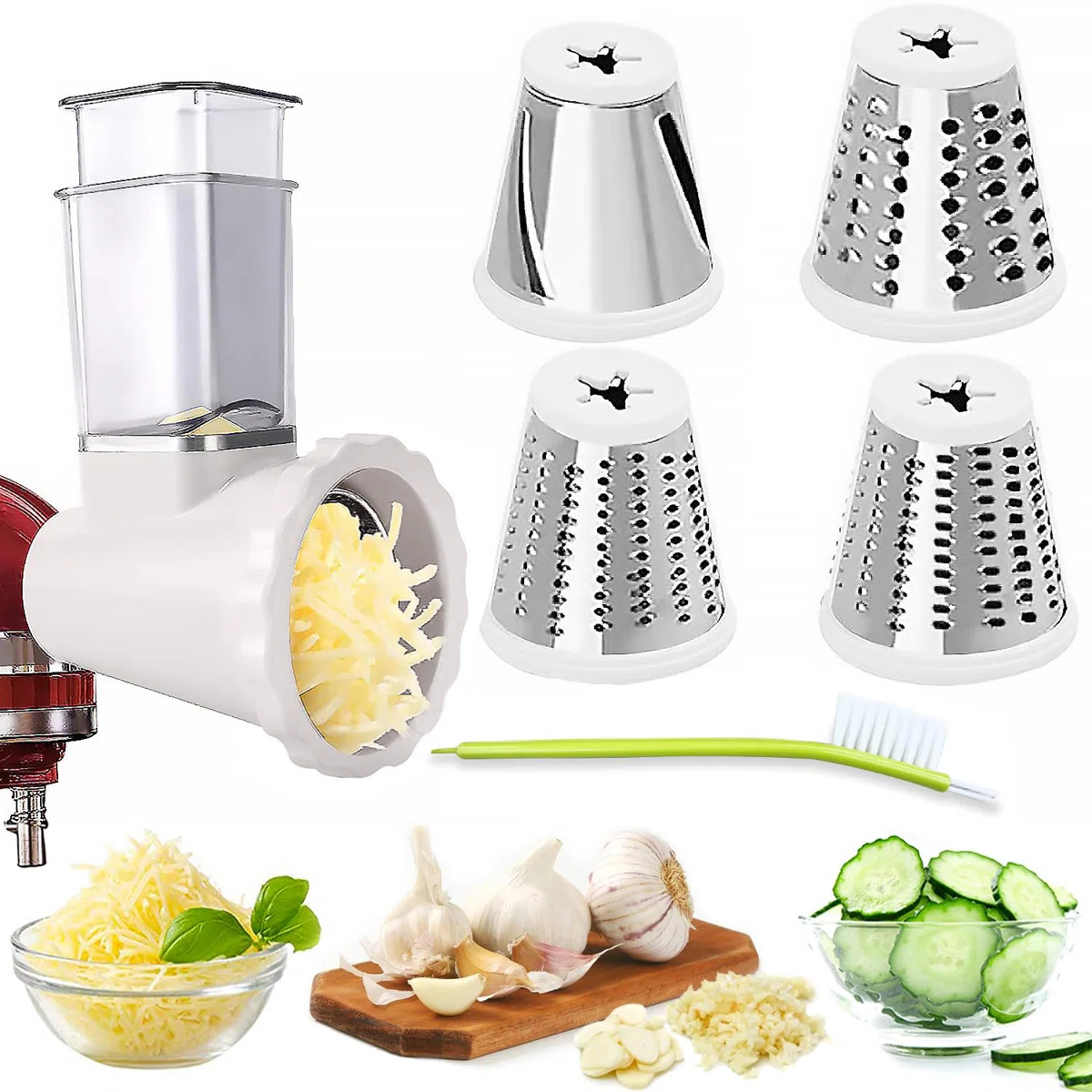 Cheese Grater Slicer Shredder Attachments for All KitchenAid Stand Mixers, Food Slicers Salad Mak... | Wayfair North America