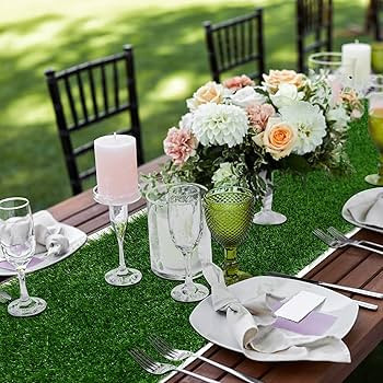 XLX TURF Artificial Grass Table Runner 12 x 36 Inch, Green Table Runer Tabletop Decor Wedding Par... | Amazon (US)