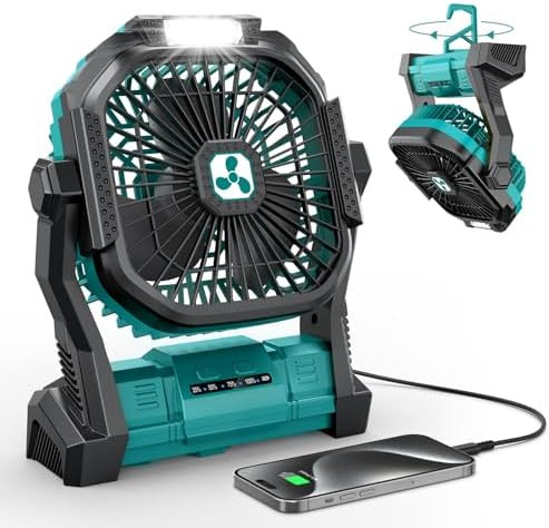 ONLYNEW Portable Fan Rechargeable, 20000mAh Cordless Battery Powered Fan with LED Lantern, USB C ... | Amazon (US)