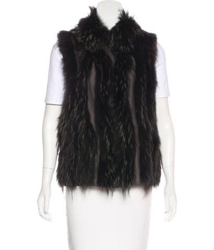 Fur-Trimmed Reversible Vest Black Fur-Trimmed Reversible Vest | The RealReal