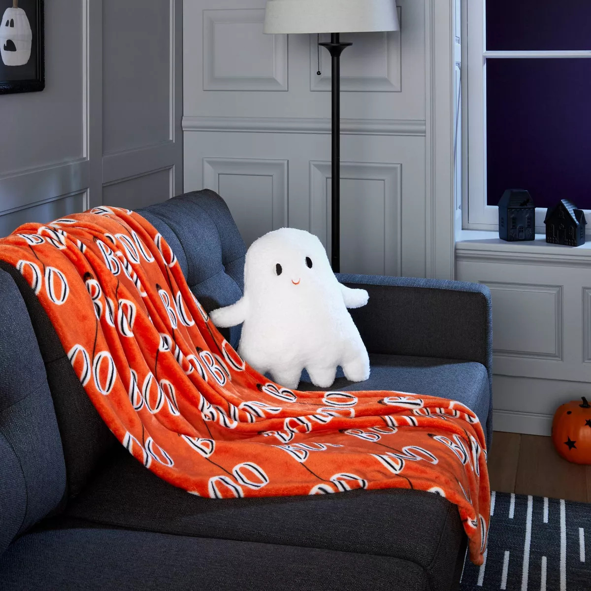 Faux Shearling Ghost Novelty Halloween Throw Pillow White - Hyde & EEK! Boutique™ | Target