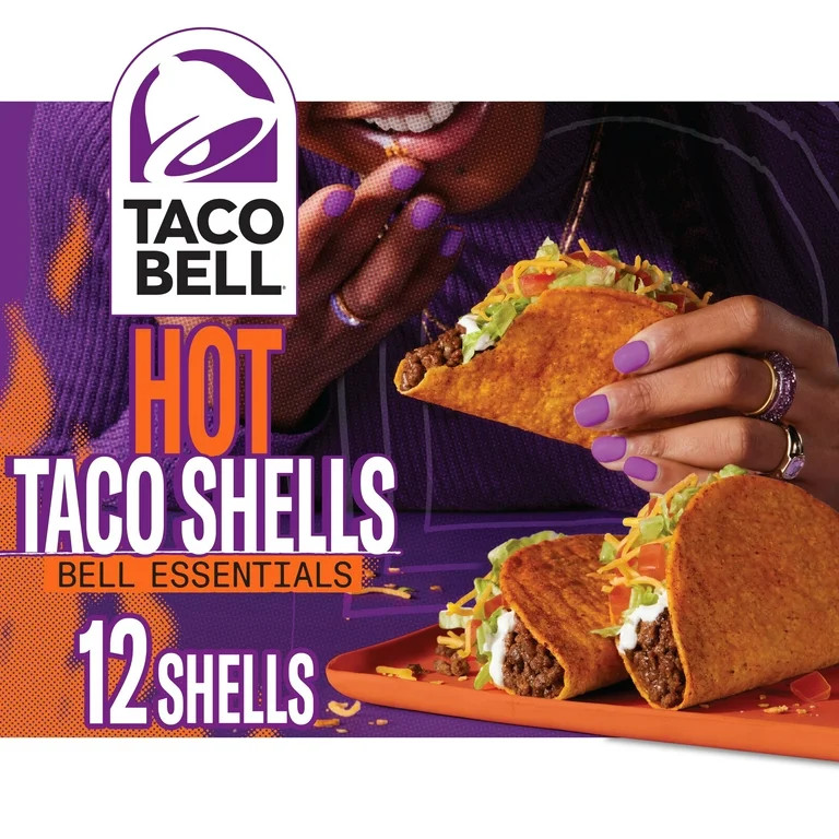 Taco Bell Hot Seasoned Flavor Crunchy Taco Shells, 12 ct, 4.8 oz Box | Walmart (US)