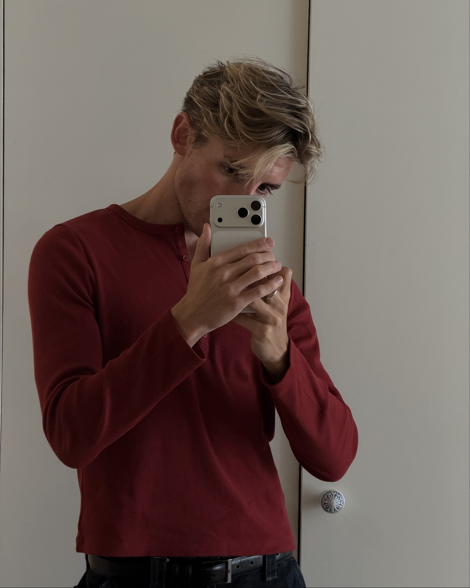 Men’s Red Henley, black boots and Dark denim jean, autumn outfit 

#LTKmens #LTKautumn #LTKuk