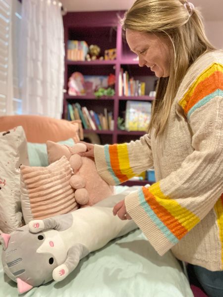 Meet “Kitty”… one of our daughter’s favorite stuffed animals to snuggle. Kitty is long and acts as a body pillow keeping her feeling safe and comfortable all night long. 

#LTKkids #LTKGiftGuide #LTKmidsize