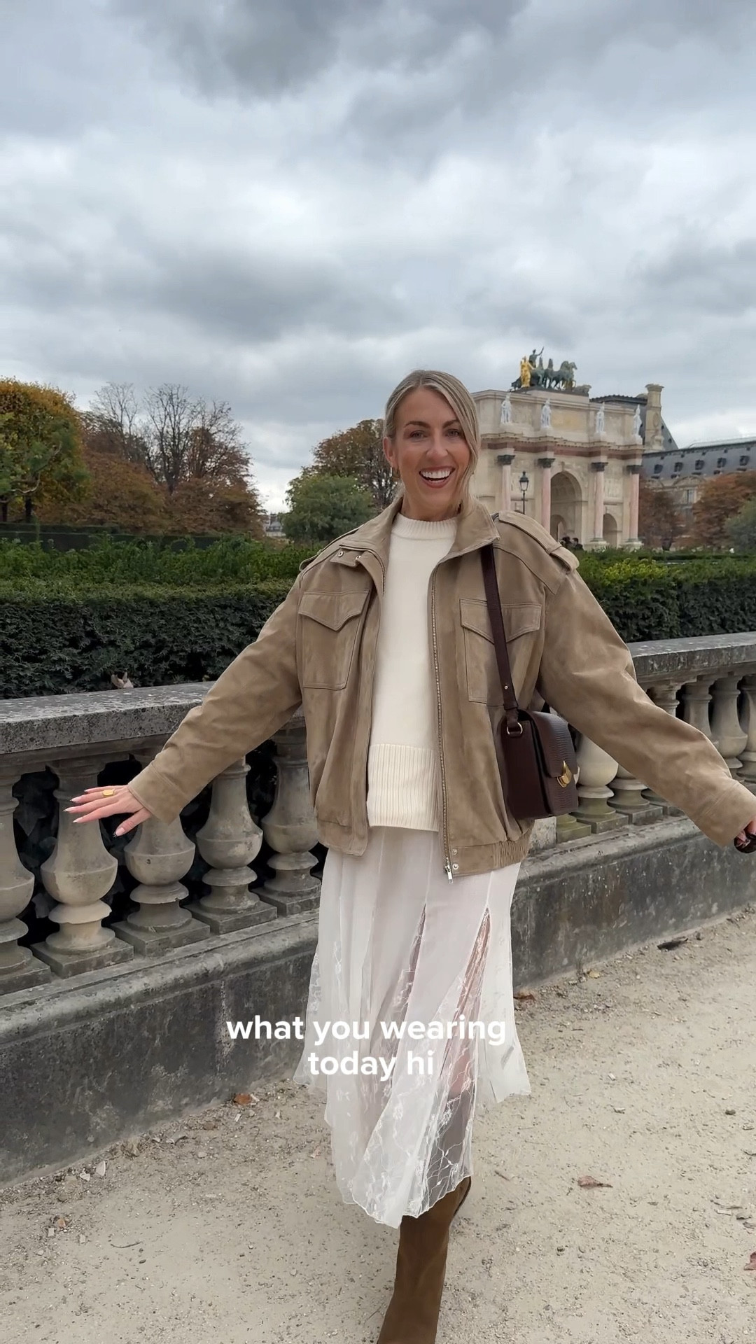 A walk & talk in my viral Zara suede jacket 👏🏻

Suede boots, lace skirt, suede jacket, brown bag, cream jumper, Paris outfits, minimal outfits, autumn outfits 

#LTKtravel #LTKstyletip #LTKautumn