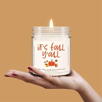 It's Fall Y'all Candle | West Clay Company | Falling Leaves Scented Soy Coconut Wax Nontoxic Cand... | Amazon (US)