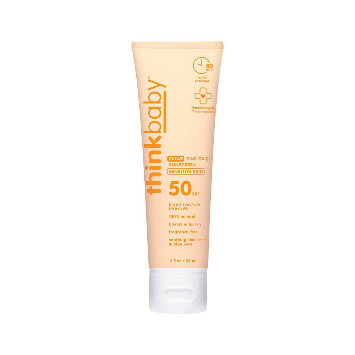 thinkbaby Clear Zinc Sunscreen for Sensitive Skin - SPF 50 - 3 fl oz | Target