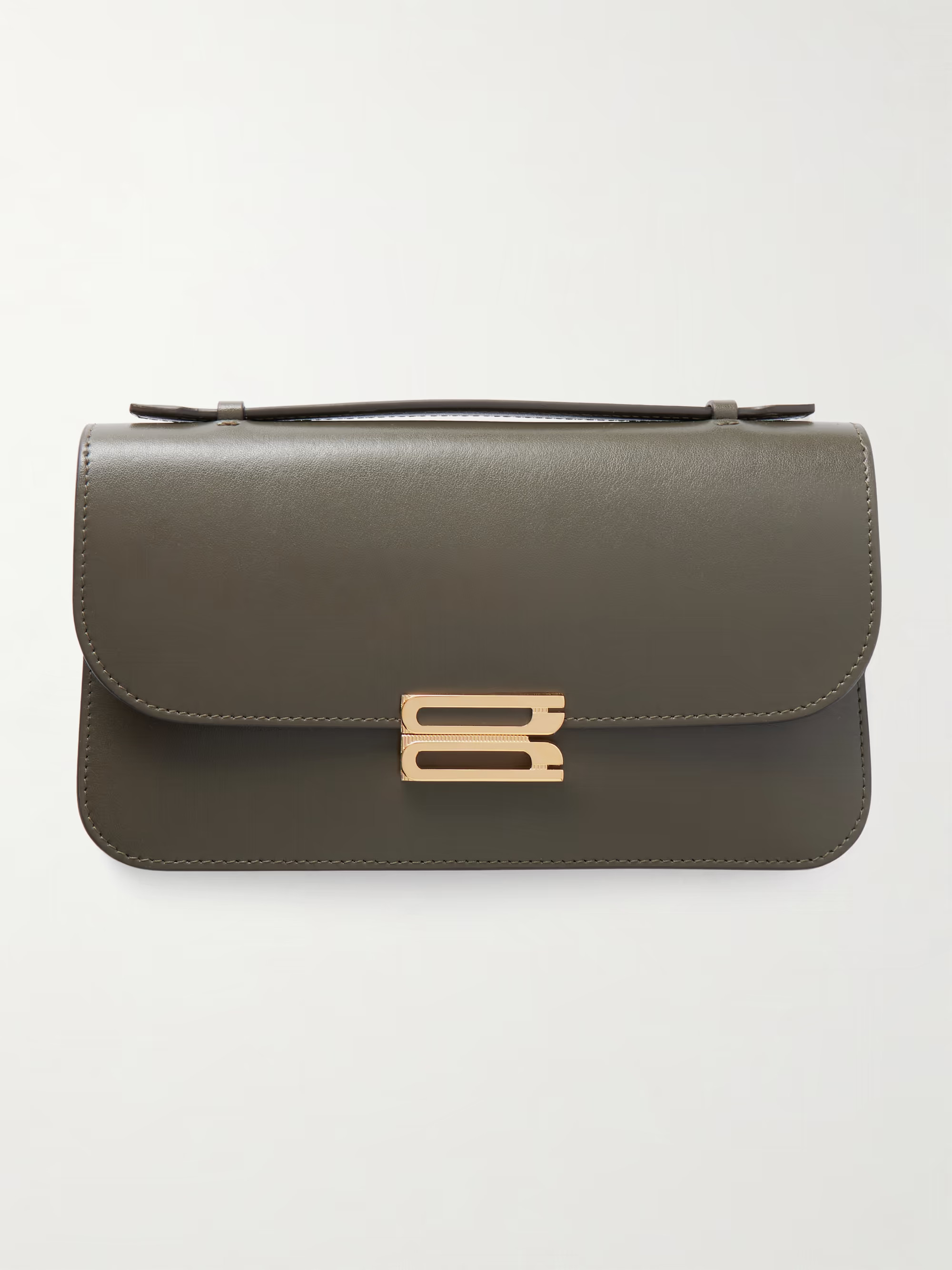 Dorian leather clutch - army green - One Size | NET-A-PORTER (US)